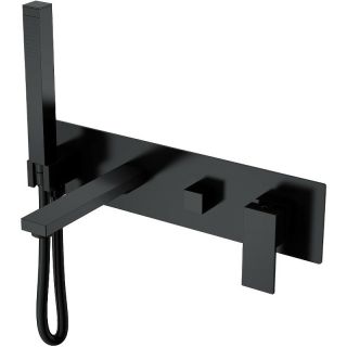 Встраиваемый смеситель для ванны Boheme Qubic 474-2-B чёрный матовый